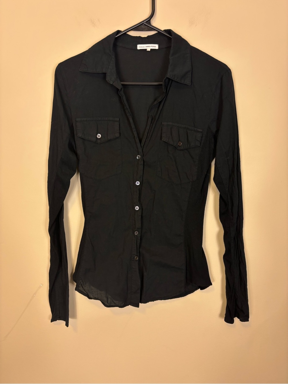 Standard James Perse Black Button-Down Shirt Women’s Size 2
